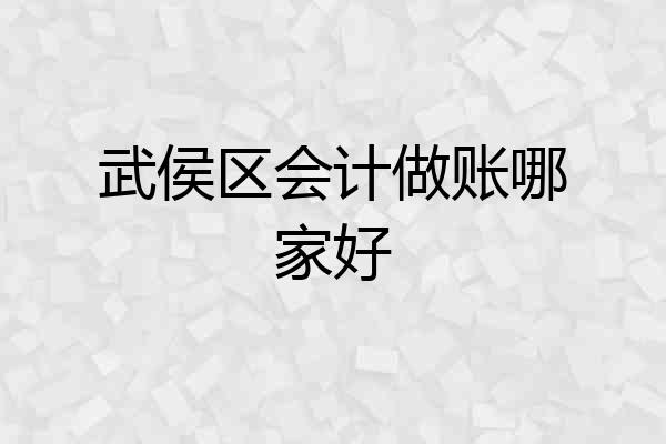 武侯区会计做账哪家好