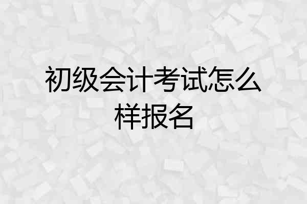初级会计考试怎么样报名