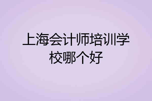 上海会计师培训学校哪个好