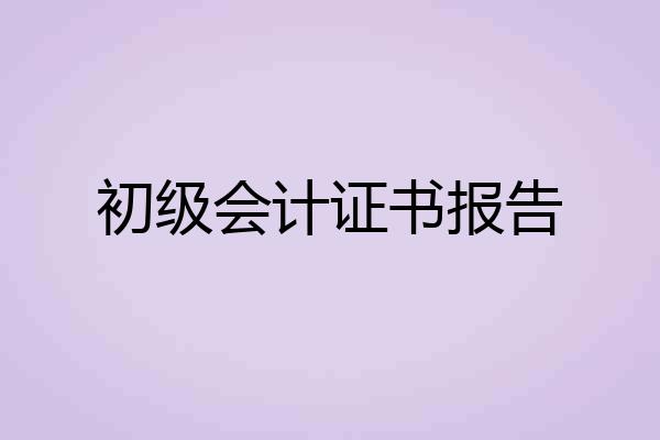 初级会计证书报告