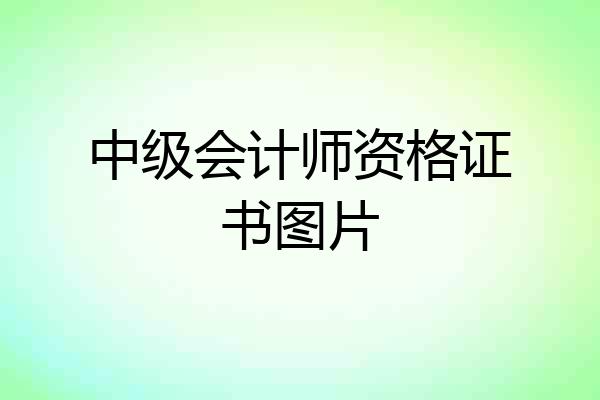 中级会计师资格证书图片