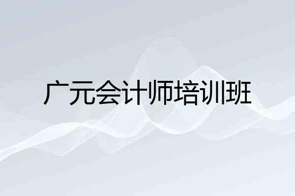广元会计师培训班