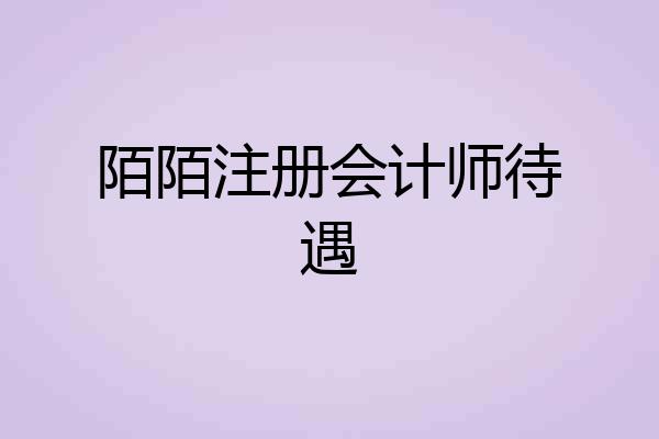 陌陌注册会计师待遇