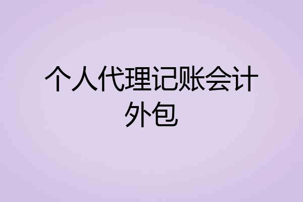 个人代理记账会计外包