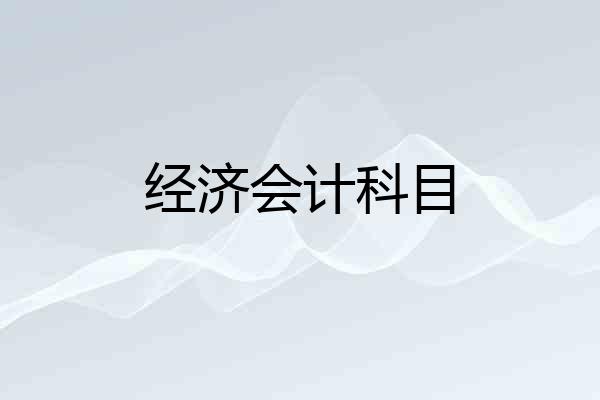 经济会计科目