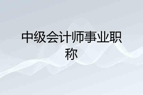 中级会计师事业职称