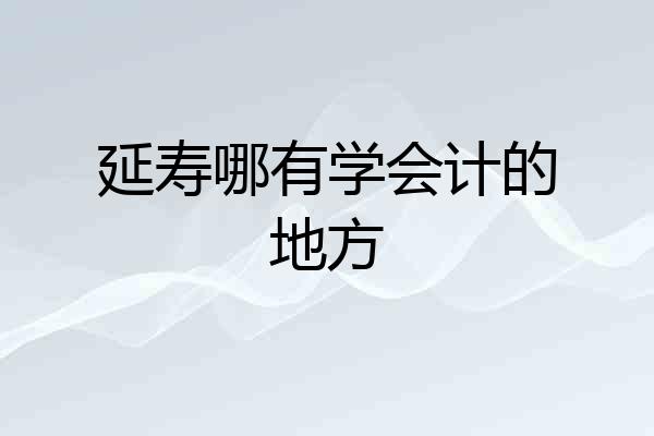 延寿哪有学会计的地方