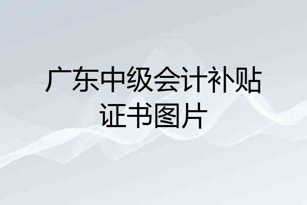 广东中级会计补贴证书图片