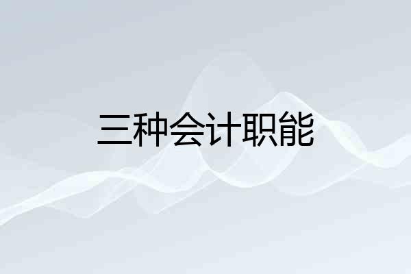 三种会计职能