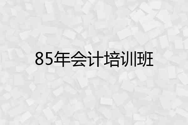 85年会计培训班