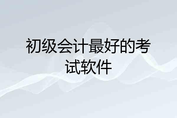 初级会计最好的考试软件