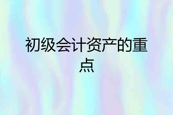 初级会计资产的重点