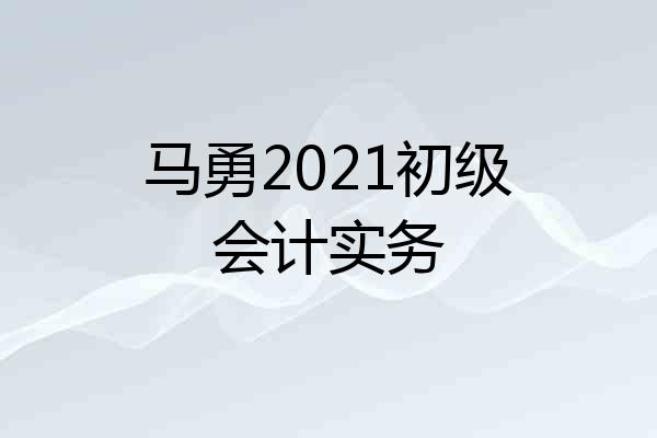 马勇2021初级会计实务