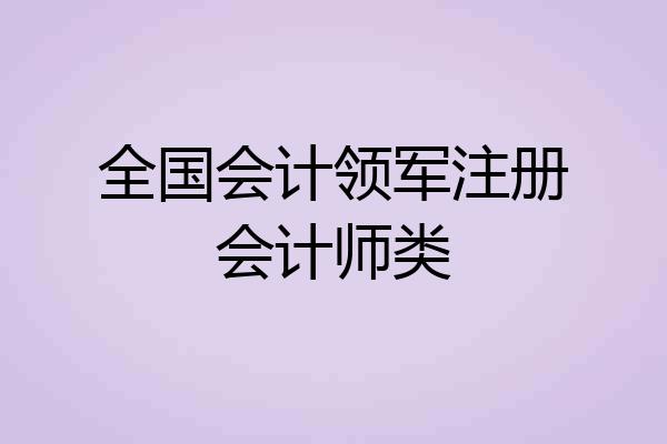 全国会计领军注册会计师类