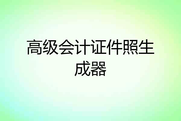 高级会计证件照生成器