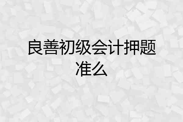 良善初级会计押题准么