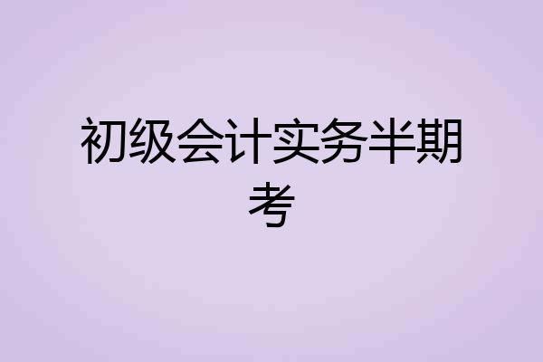 初级会计实务半期考