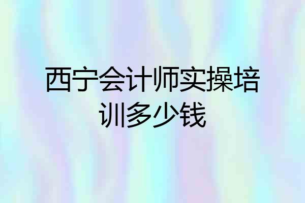 西宁会计师实操培训多少钱