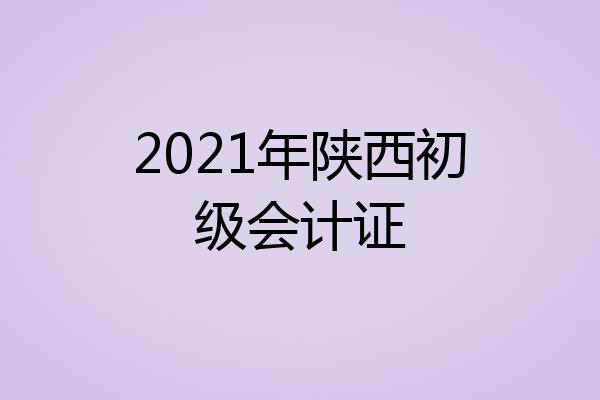 2021年陕西初级会计证