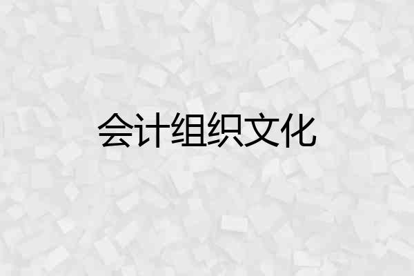 会计组织文化
