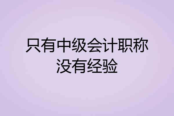只有中级会计职称没有经验