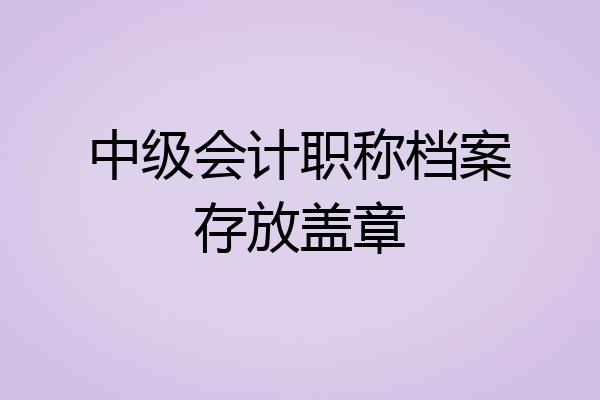 中级会计职称档案存放盖章