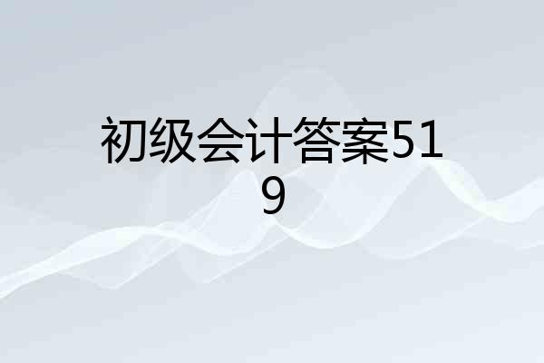 初级会计答案519