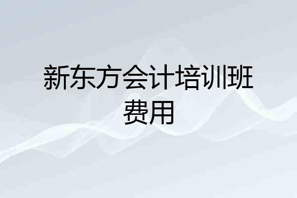 新东方会计培训班费用