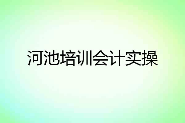 河池培训会计实操
