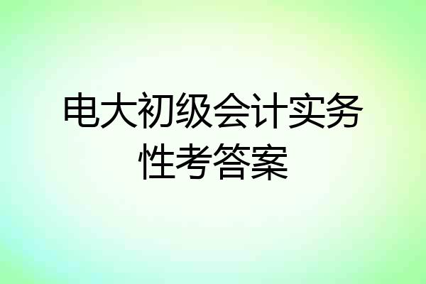 电大初级会计实务性考答案