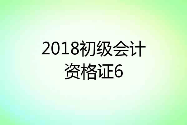2018初级会计资格证6