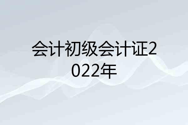 会计初级会计证2022年