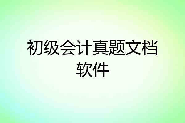 初级会计真题文档软件