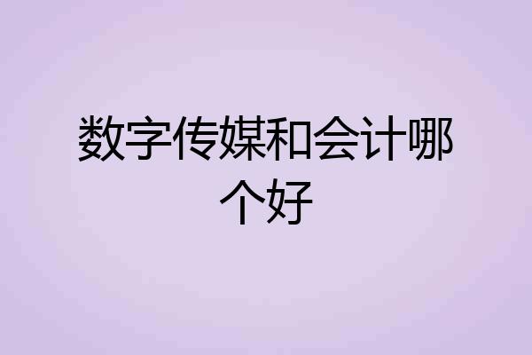 数字传媒和会计哪个好