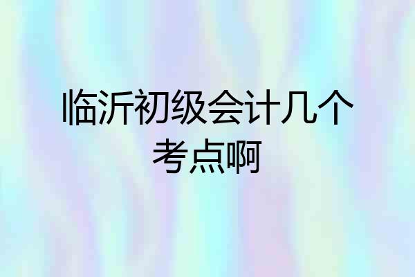 临沂初级会计几个考点啊