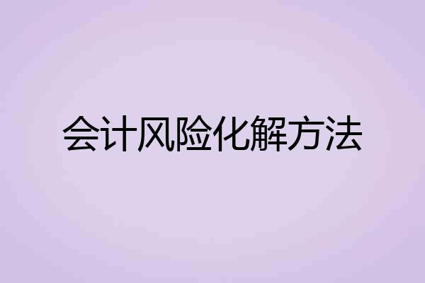会计风险化解方法