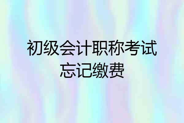 初级会计职称考试忘记缴费