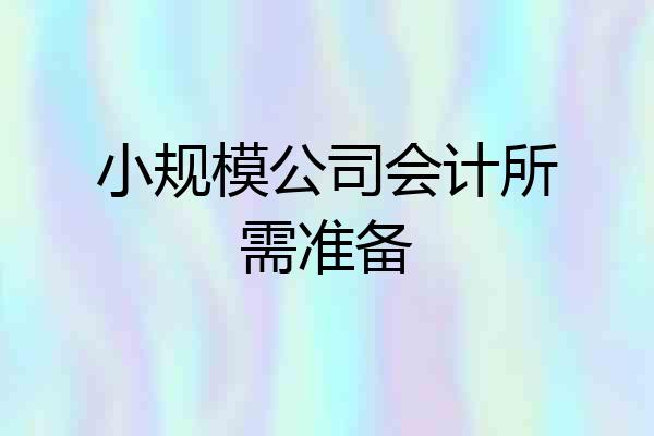 小规模公司会计所需准备