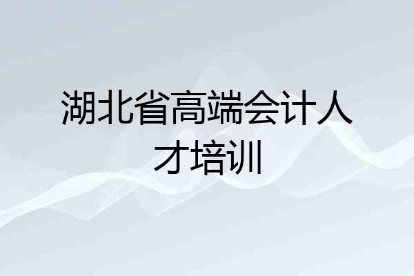 湖北省高端会计人才培训