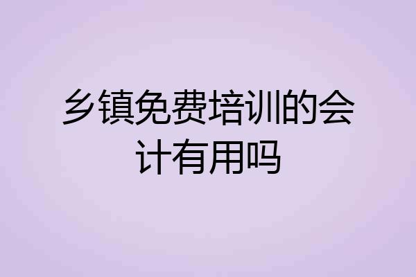 乡镇免费培训的会计有用吗