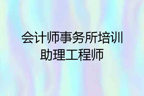 会计师事务所培训助理工程师