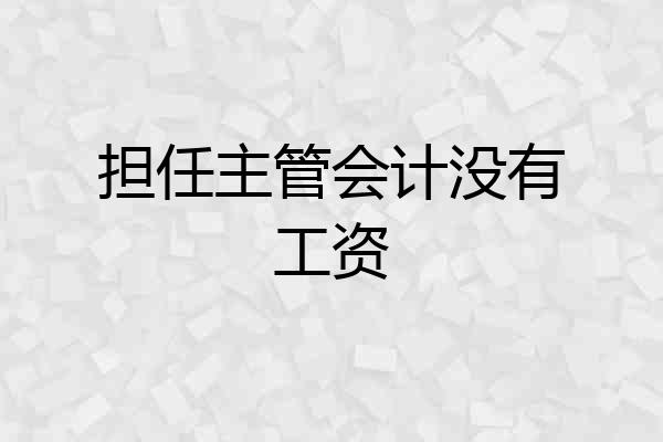 担任主管会计没有工资