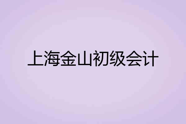 上海金山初级会计