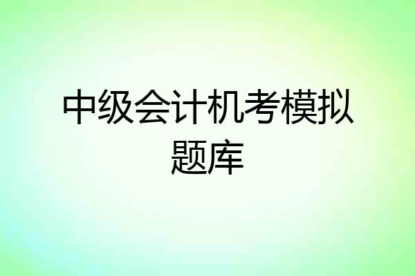 中级会计机考模拟题库