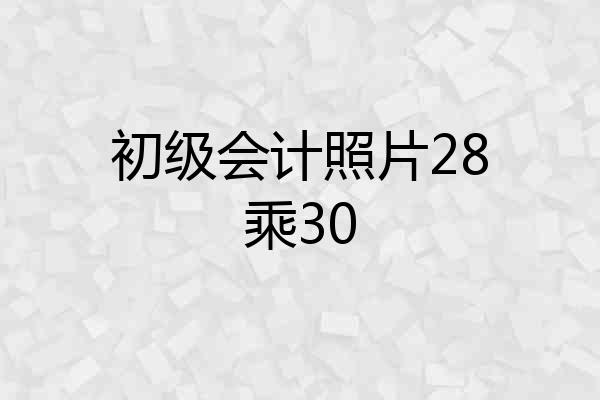 初级会计照片28乘30