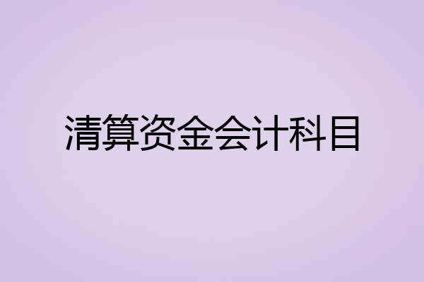 清算资金会计科目
