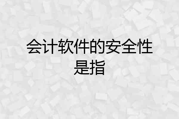 会计软件的安全性是指