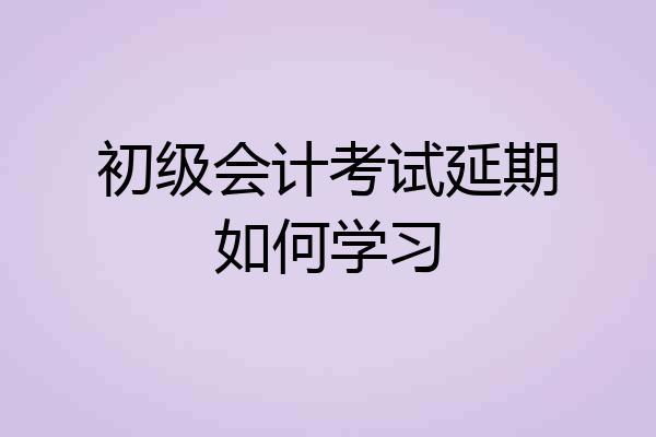 初级会计考试延期如何学习