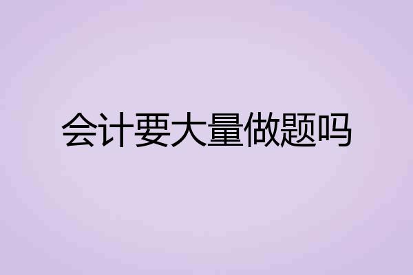 会计要大量做题吗