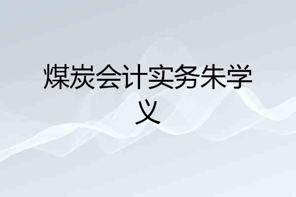 煤炭会计实务朱学义